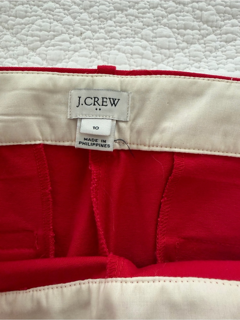 J. Crew Bright Red Scallop-Hem Dress Pants - Picture 2 of 3